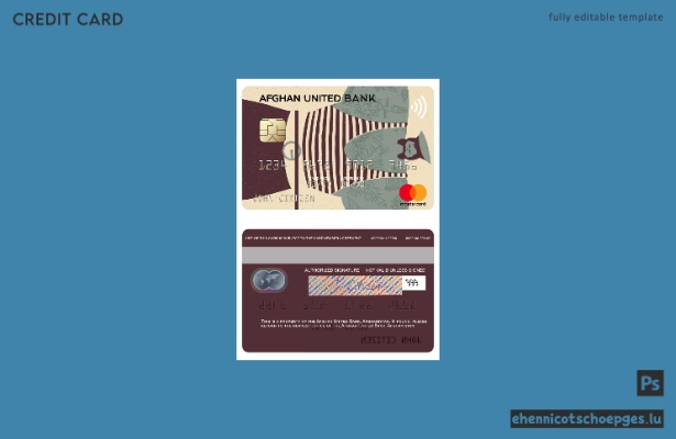 Afghanistan Afghan United Bank Mastercard Beispielvorschau